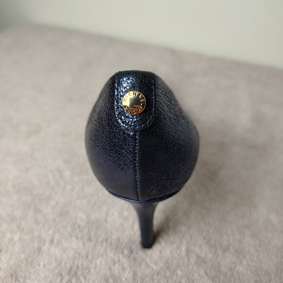 MICHAEL KORS Flex Pump Women 7M Blue Metallic Sparkle Pointed Toe Heels With Box - Picture 6 of 10